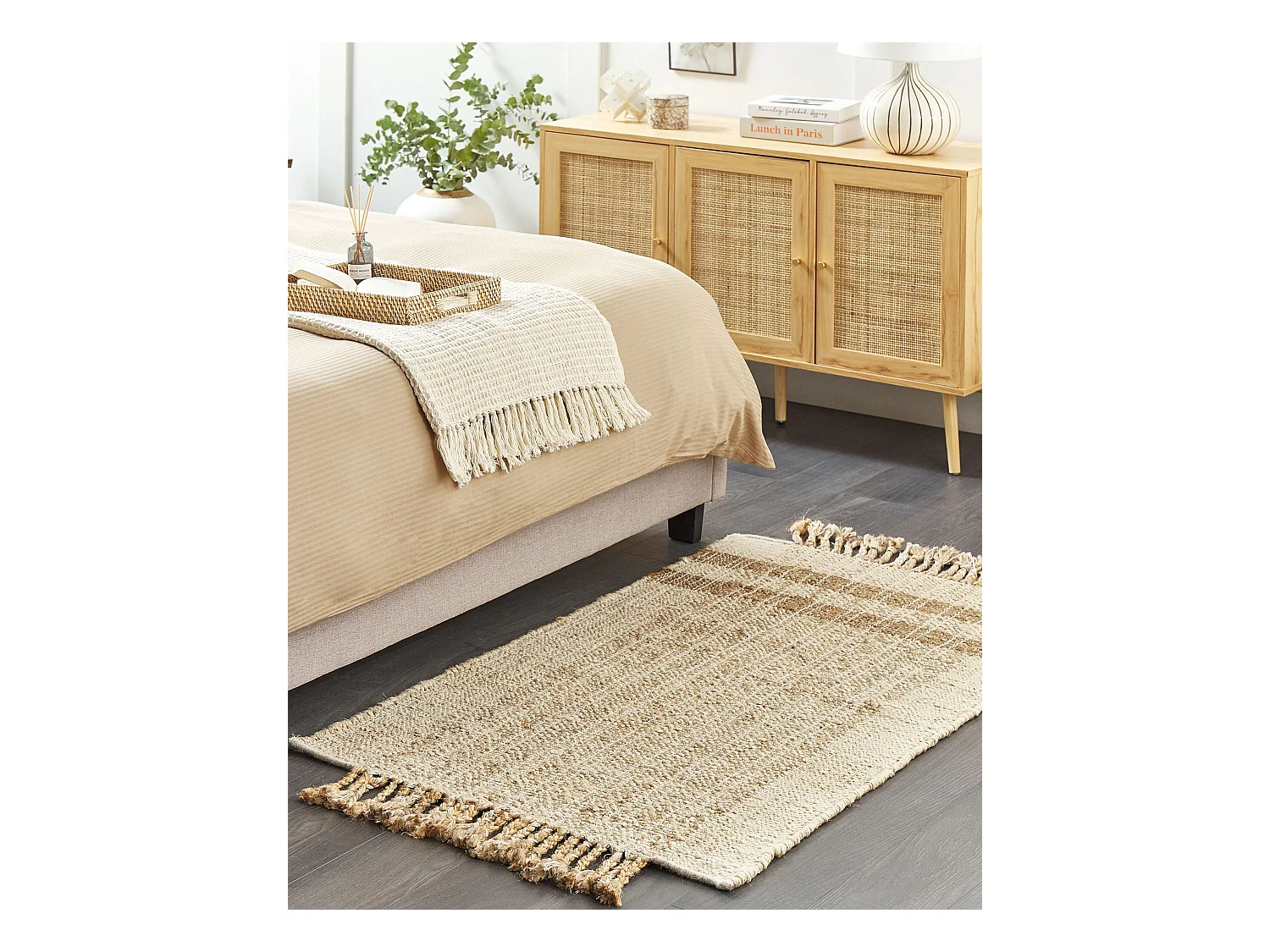 Dywan z juty 80 x 150 cm beżowy ORTAOBA