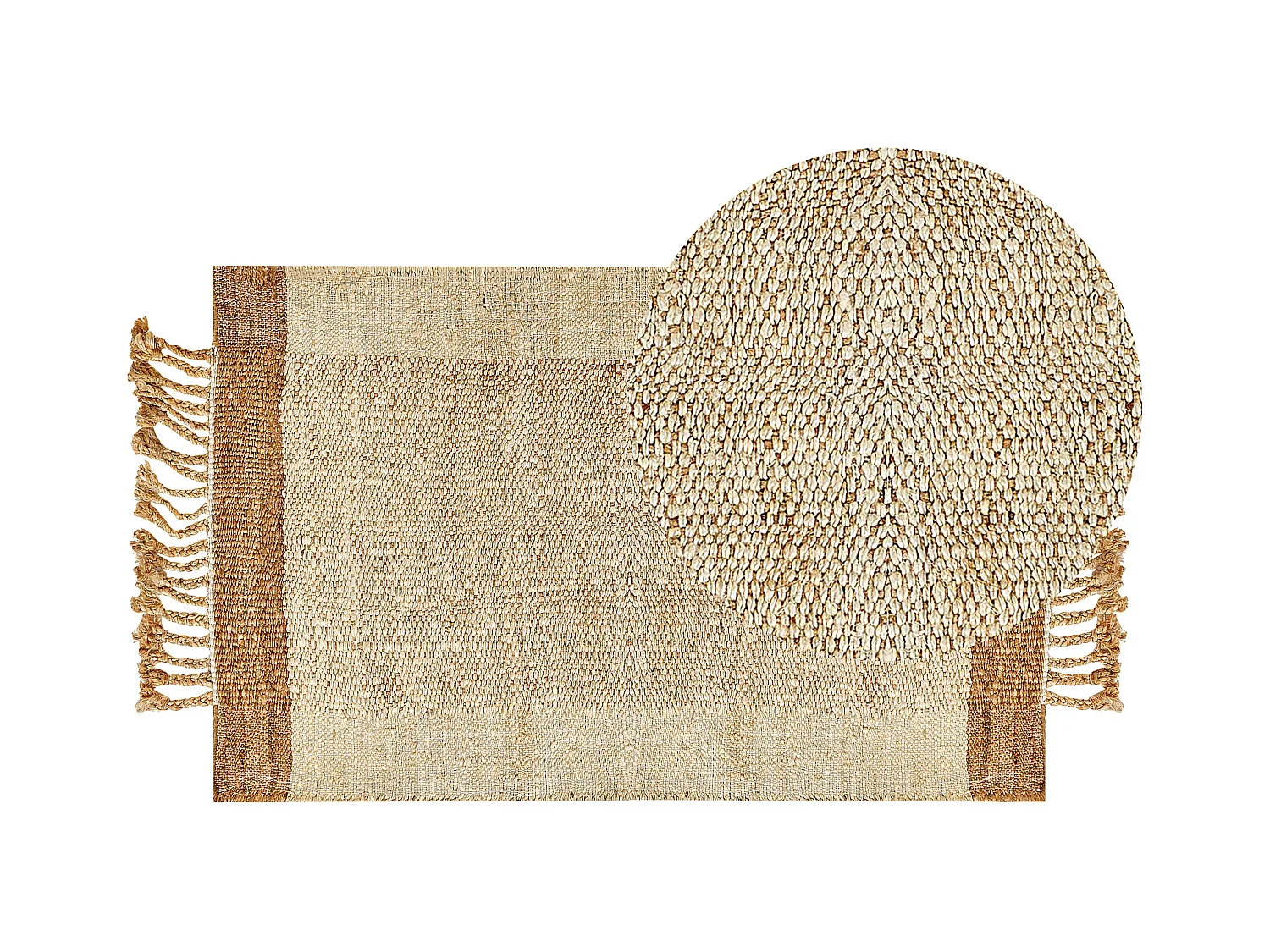 Alfombra DEDEMLI 80 x 150 cm Yute Beige