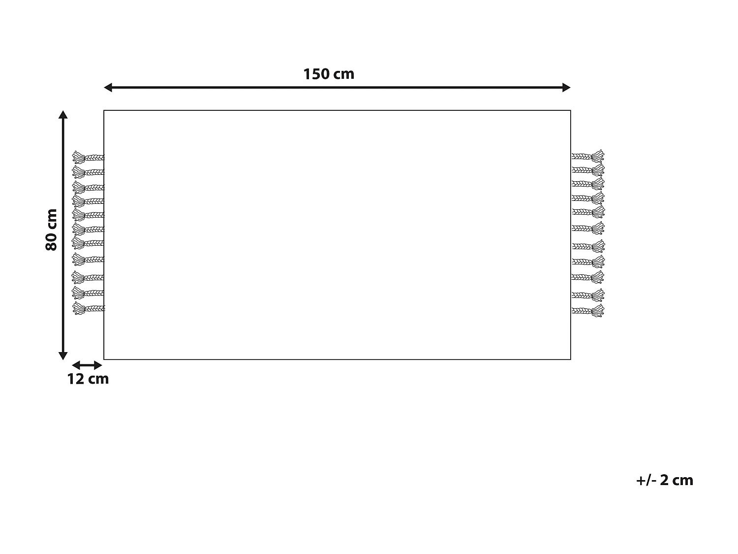 Tapete DEDEMLI 80 x 150 cm Juta Creme