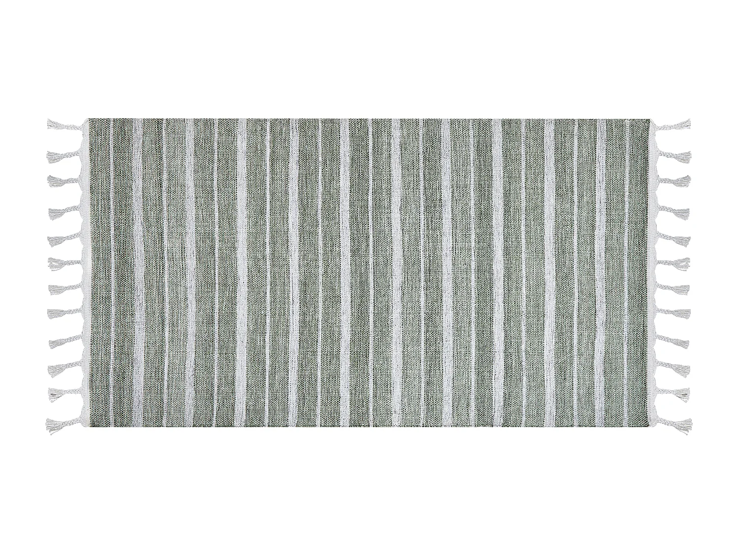 Outdoor Teppich dunkelgrün / weiss 80 x 150 cm Streifenmuster Kurzflor BADEMLI