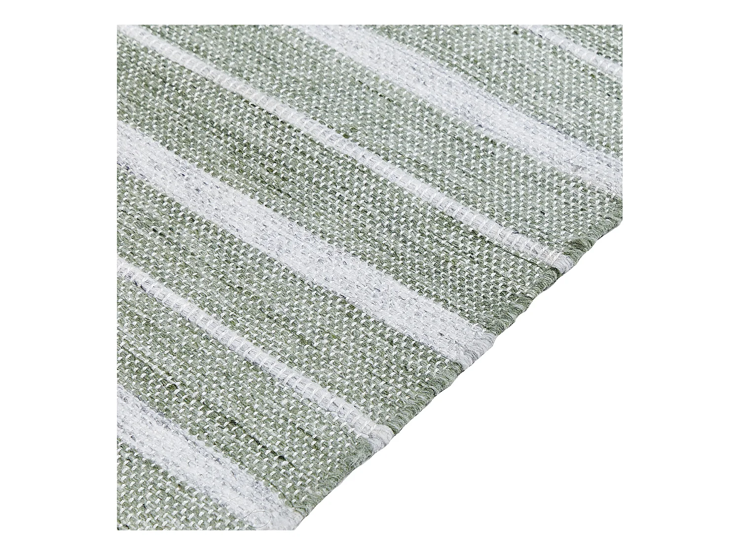 Outdoor Teppich dunkelgrün / weiss 80 x 150 cm Streifenmuster Kurzflor BADEMLI