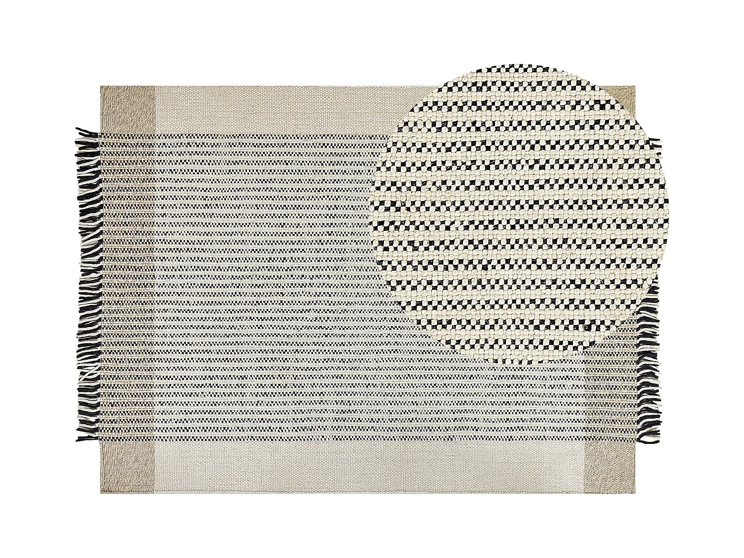 Vloerkleed wol beige/zwart 160 x 230 cm DIVARLI