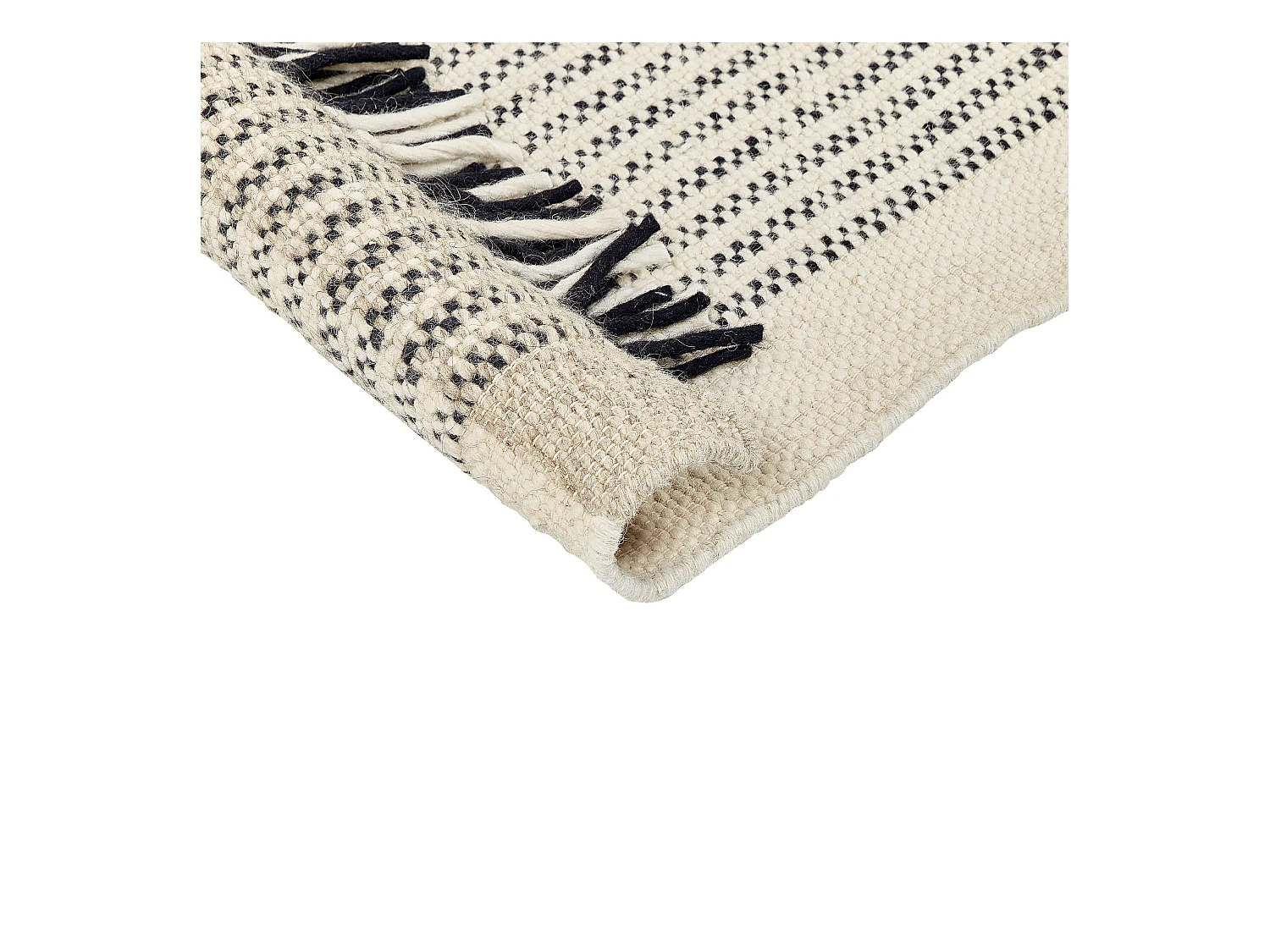 Vloerkleed wol beige/zwart 160 x 230 cm DIVARLI