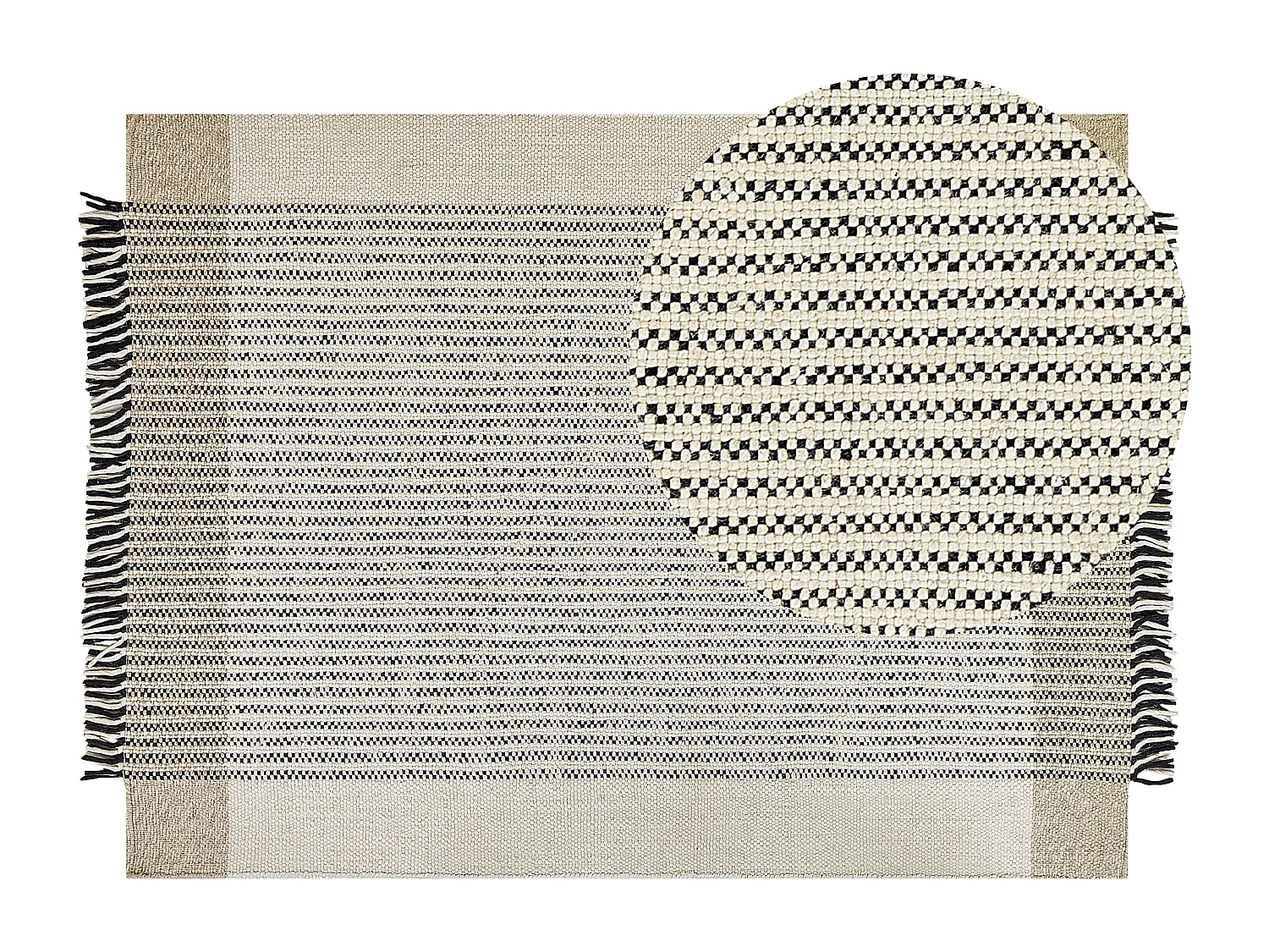 Vloerkleed wol beige/zwart 160 x 230 cm DIVARLI