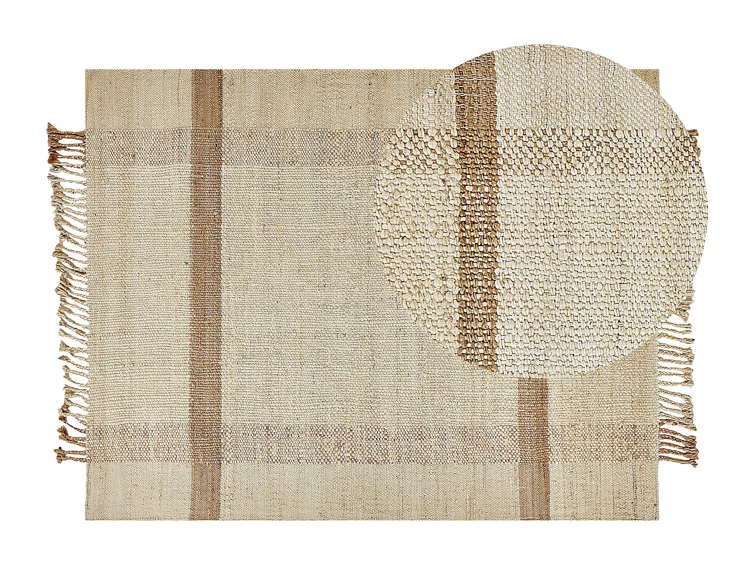 Vloerkleed YELMEZ 160 x 230 cm Jute Beige