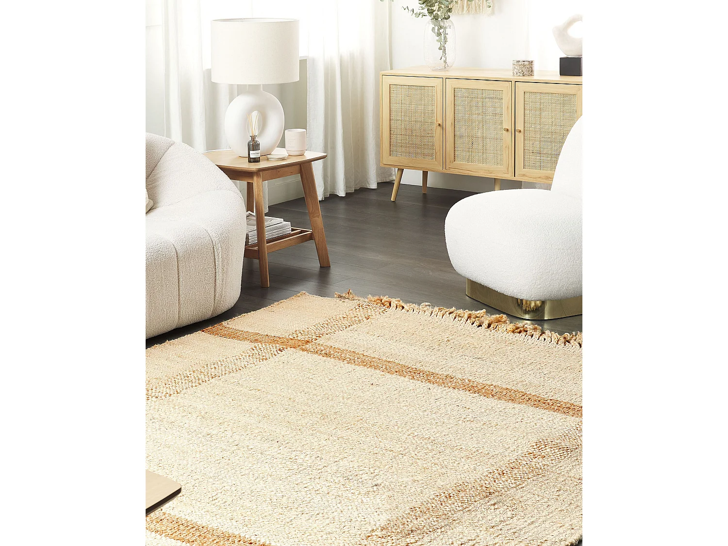 Vloerkleed YELMEZ 160 x 230 cm Jute Beige