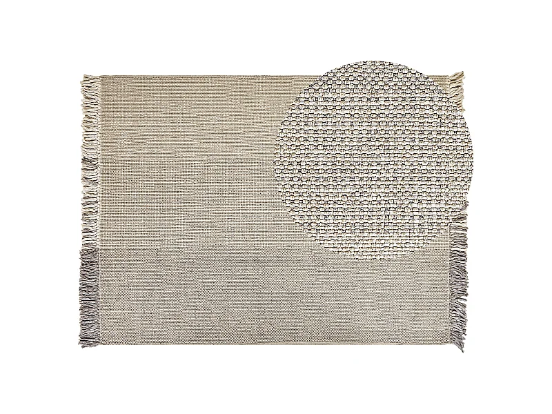 Teppich Wolle grau 160 x 230 cm Kurzflor TEKELER