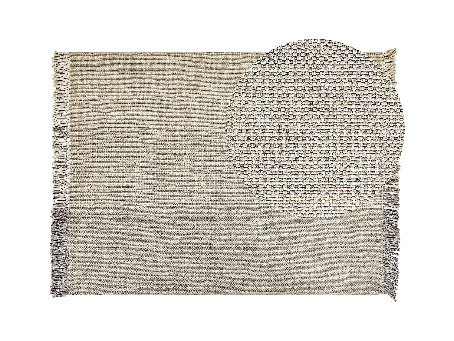 Teppich Wolle grau 160 x 230 cm Kurzflor TEKELER