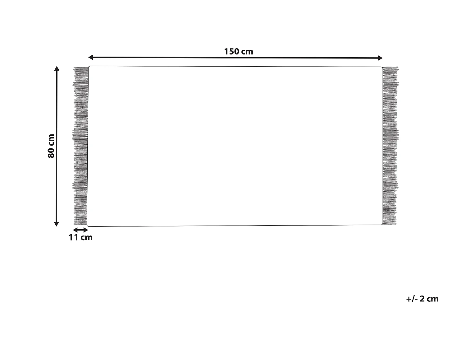 Vloerkleed wol beige/zwart 80 x 150 cm YAZLIK