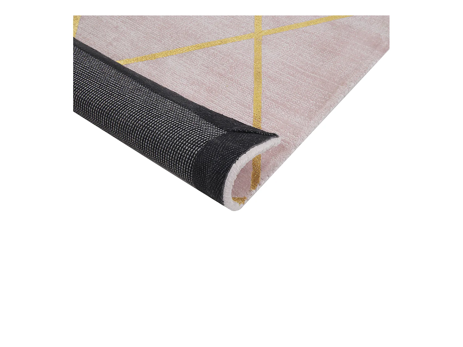 Tapete em viscose rosa e dourado 80 x 150 cm ATIKE