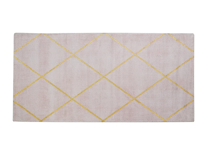 Alfombra de viscosa rosa/dorado 80 x 150 cm ATIKE