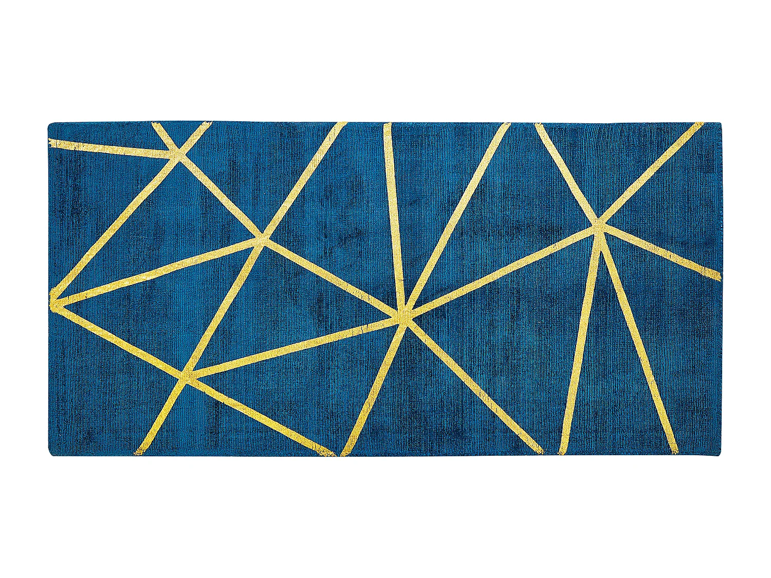 Tappeto viscosa blu marino e oro 80 x 150 cm HAVZA