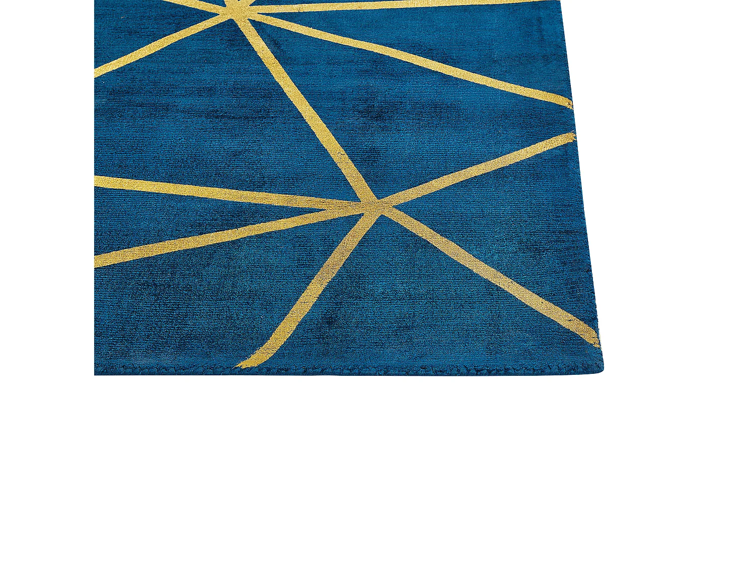 Tappeto viscosa blu marino e oro 80 x 150 cm HAVZA