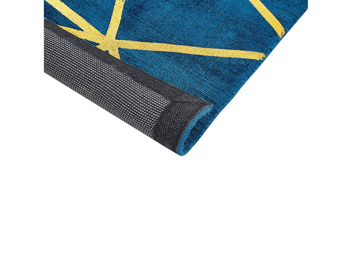 Tappeto viscosa blu marino e oro 80 x 150 cm HAVZA