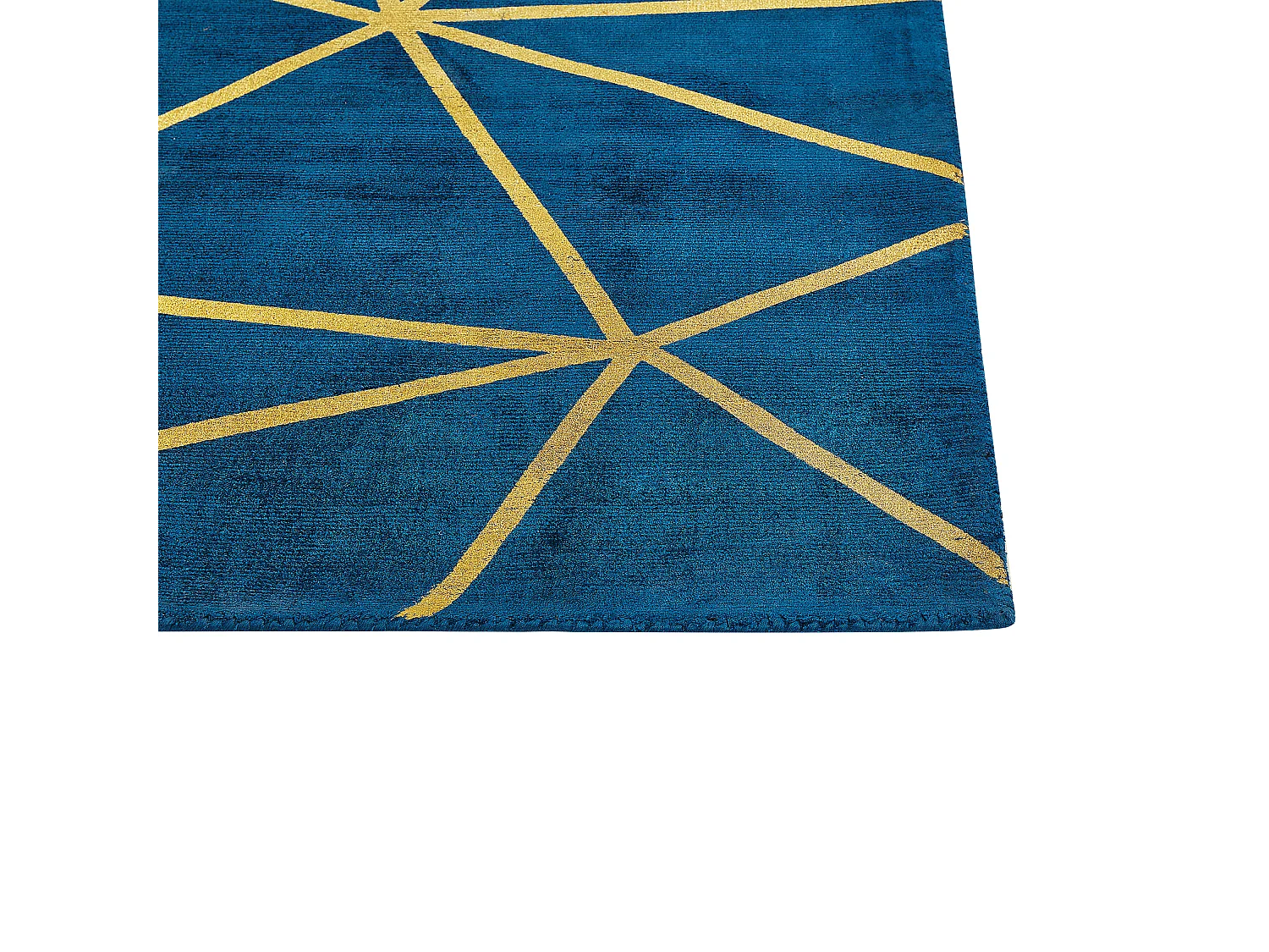 Tappeto viscosa blu marino e oro 80 x 150 cm HAVZA