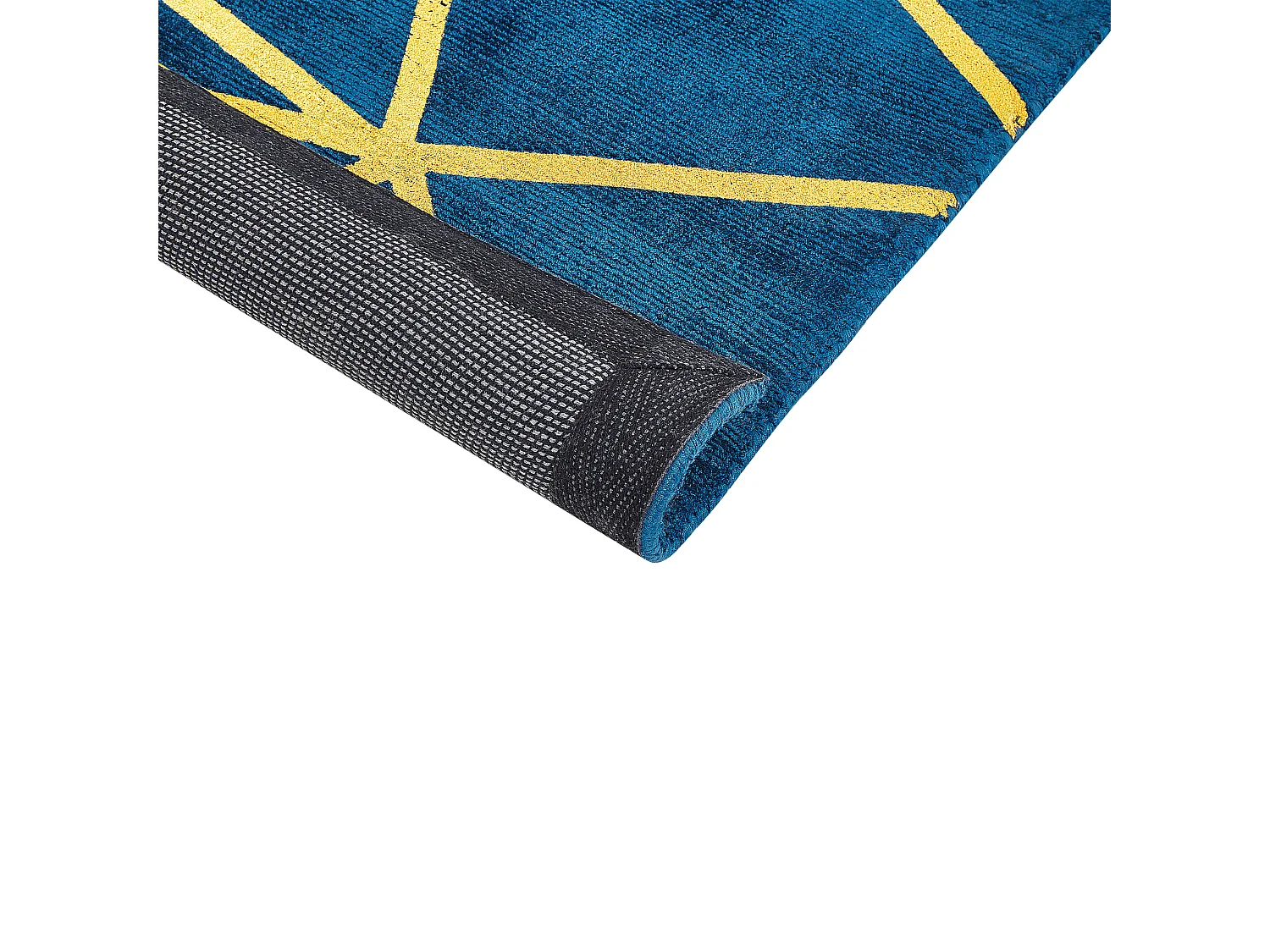 Tappeto viscosa blu marino e oro 80 x 150 cm HAVZA