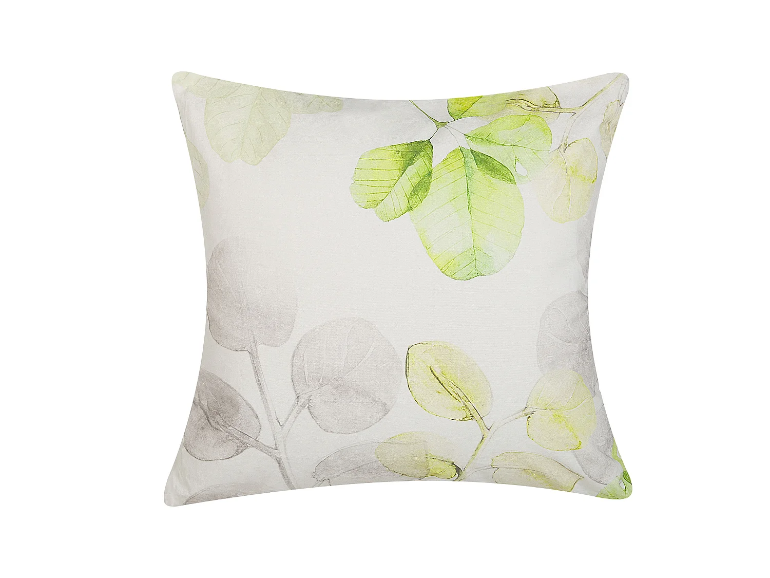 Coussin PEPEROMIA Coton 45 x 45 cm Blanc Motif de plante