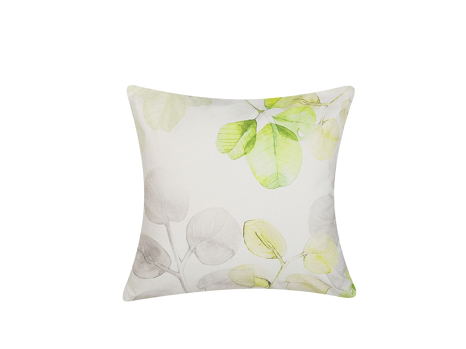 Coussin PEPEROMIA Coton 45 x 45 cm Blanc Motif de plante