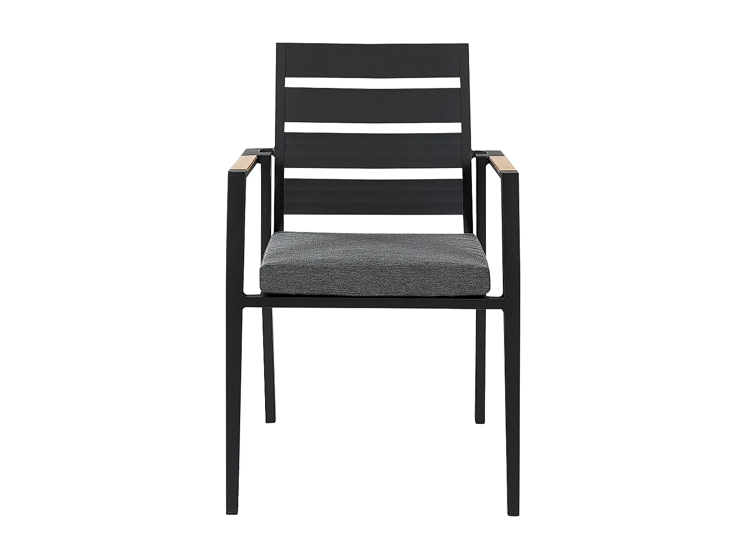 Conjunto de refeições de jardim 4 lugares OLMETTO/TAVIANO com almofadas Metal Preto