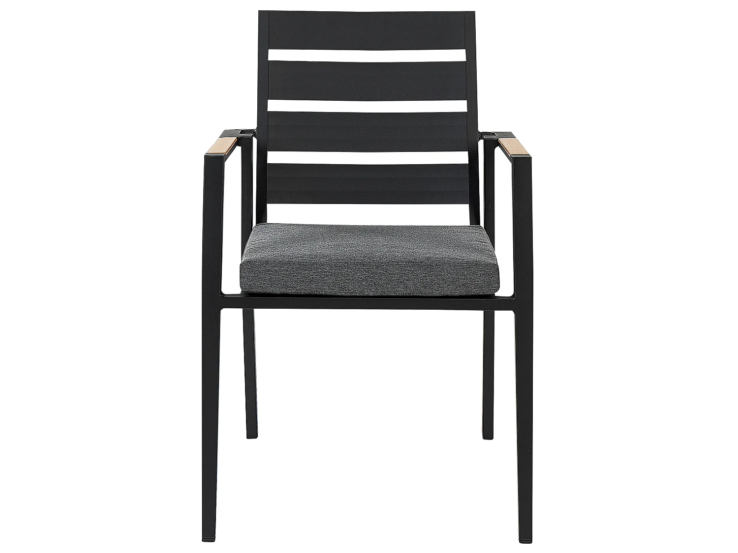 Conjunto de refeições de jardim 4 lugares OLMETTO/TAVIANO com almofadas Metal Preto