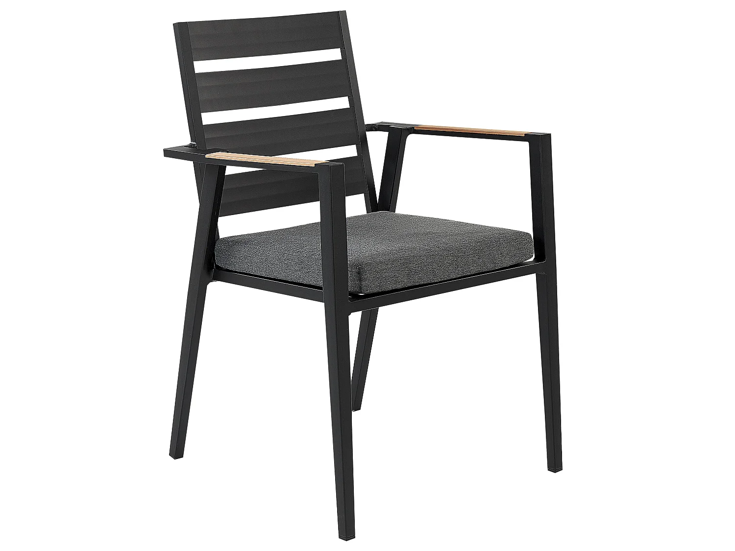Conjunto de refeições de jardim 4 lugares OLMETTO/TAVIANO com almofadas Metal Preto