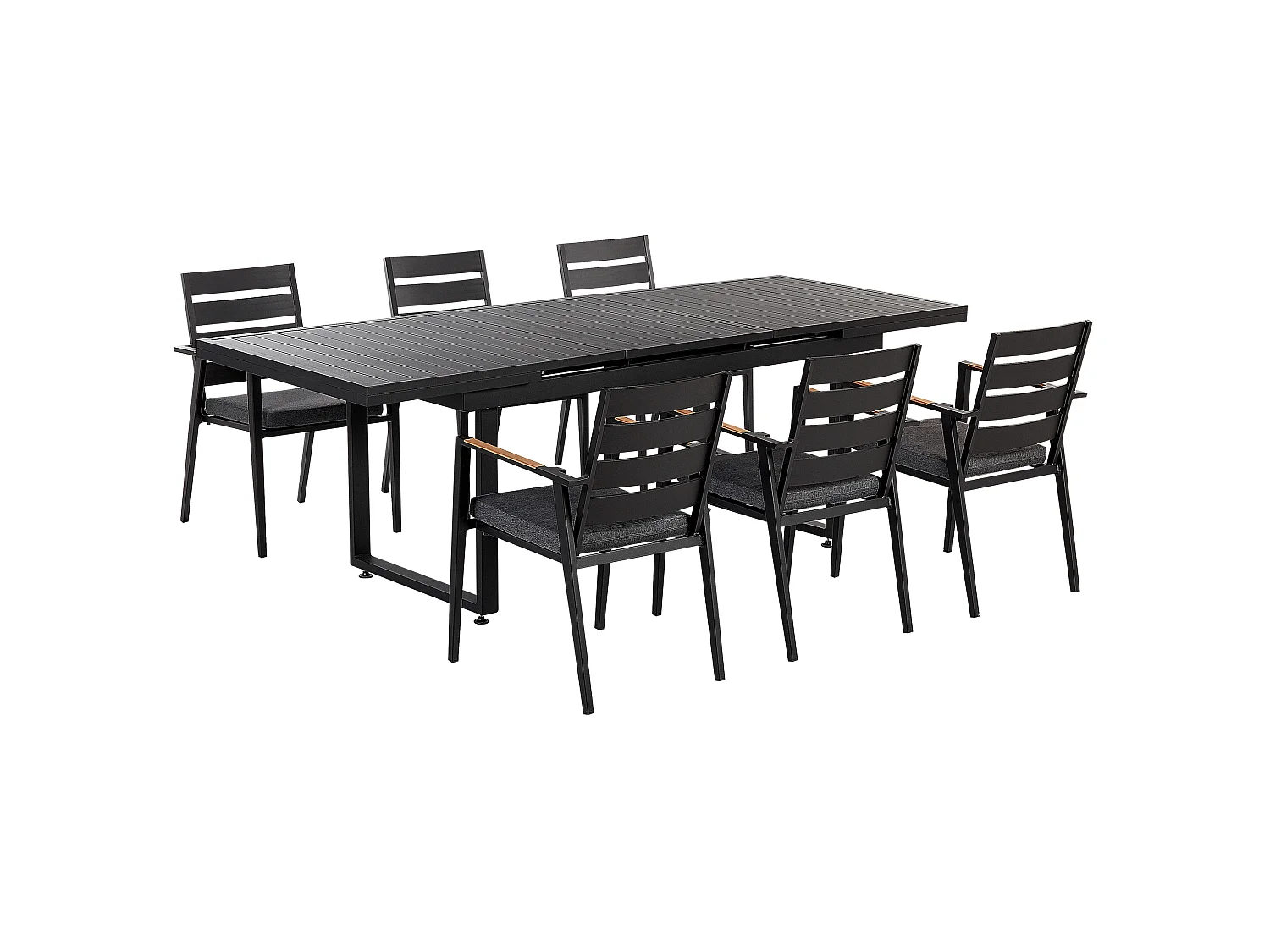 Gartenmöbel Set 6-Sitzer VALCANETTO/TAVIANO Metall Schwarz