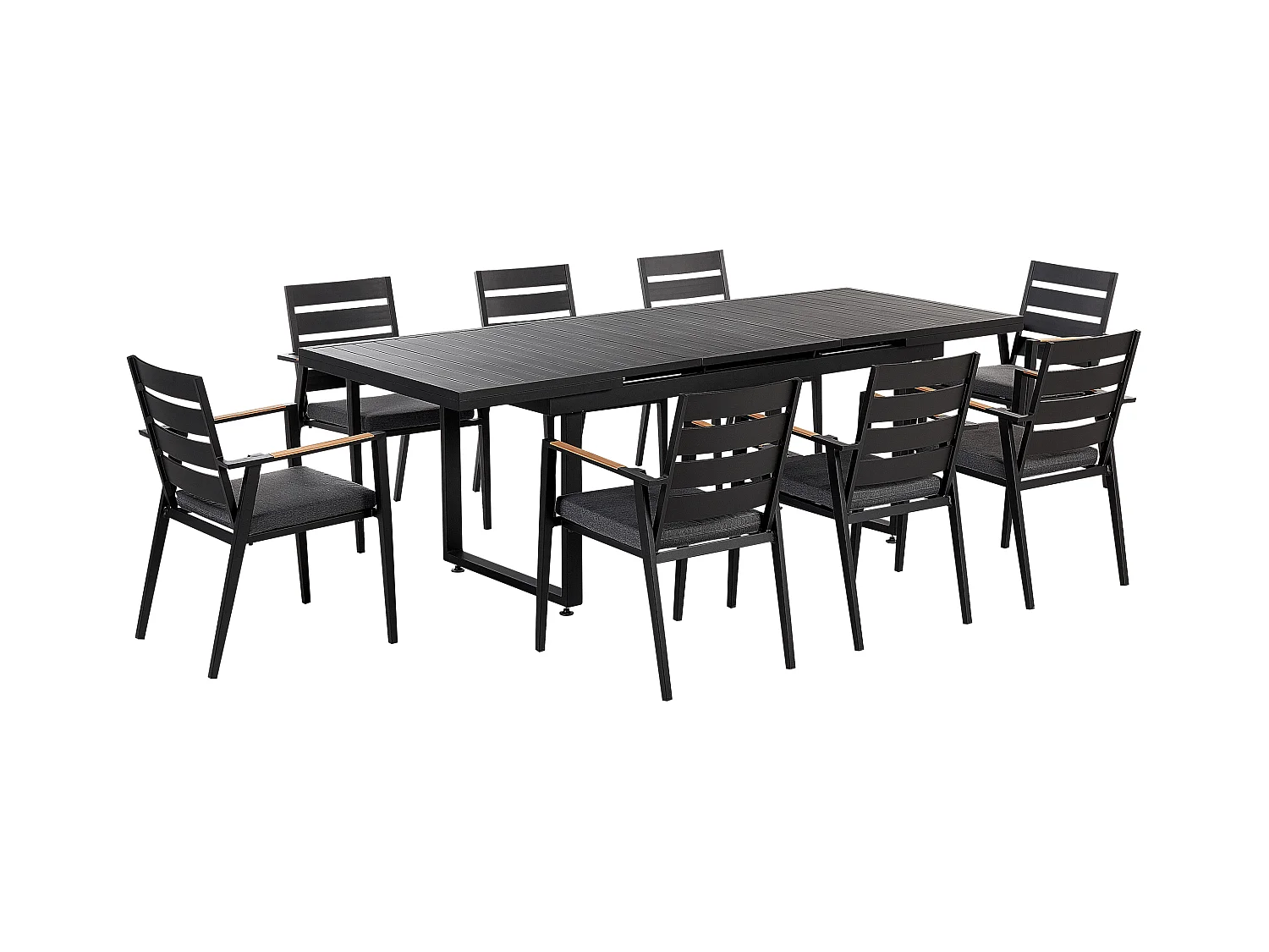 Salle à manger de jardin 8 places VALCANETTO/TAVIANO avec coussins Métal Noir