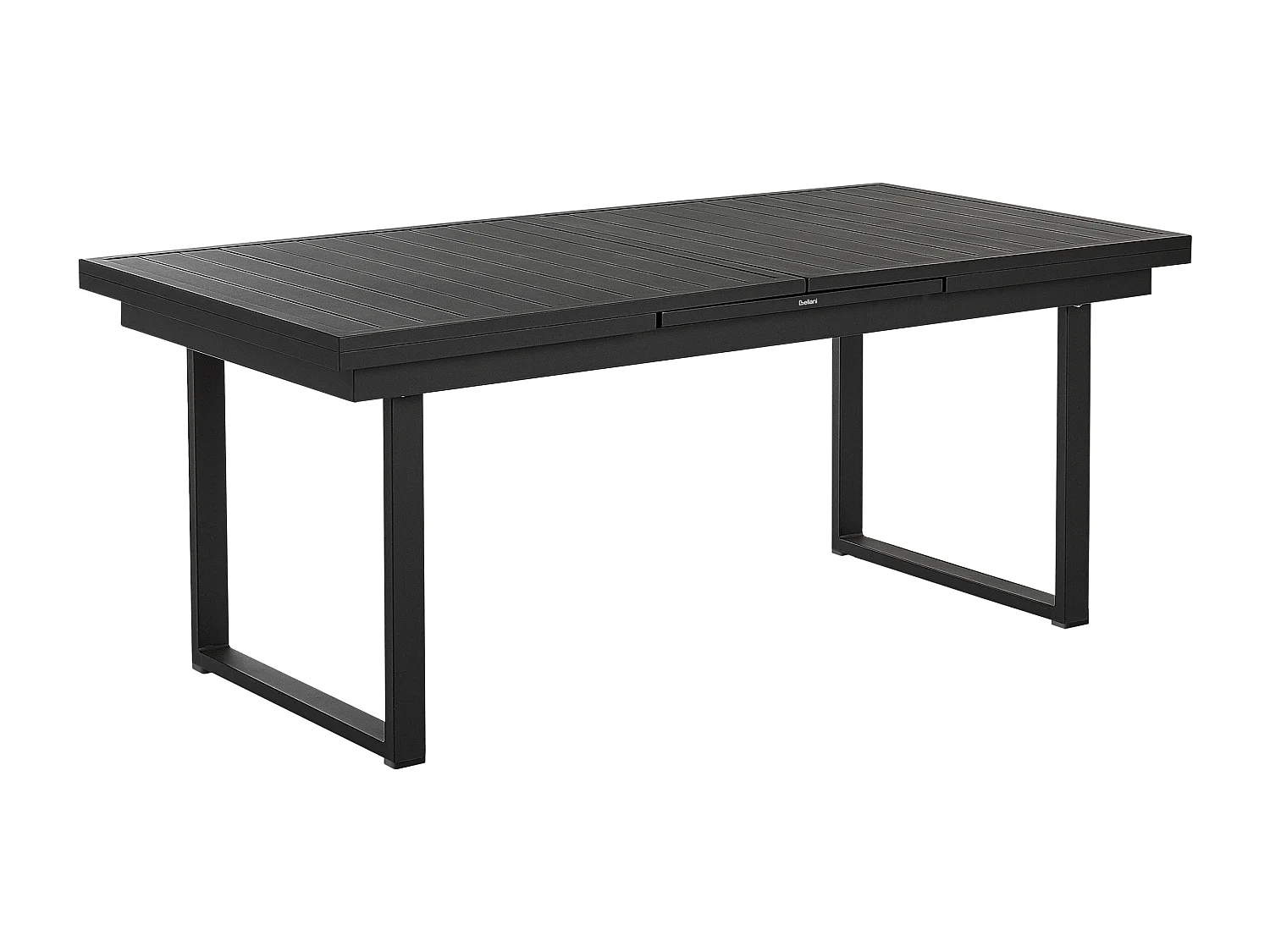 Gartenset Aluminium schwarz Tisch 180/240x90 cm mit 6 Stühlen Valcanetto/Busseto