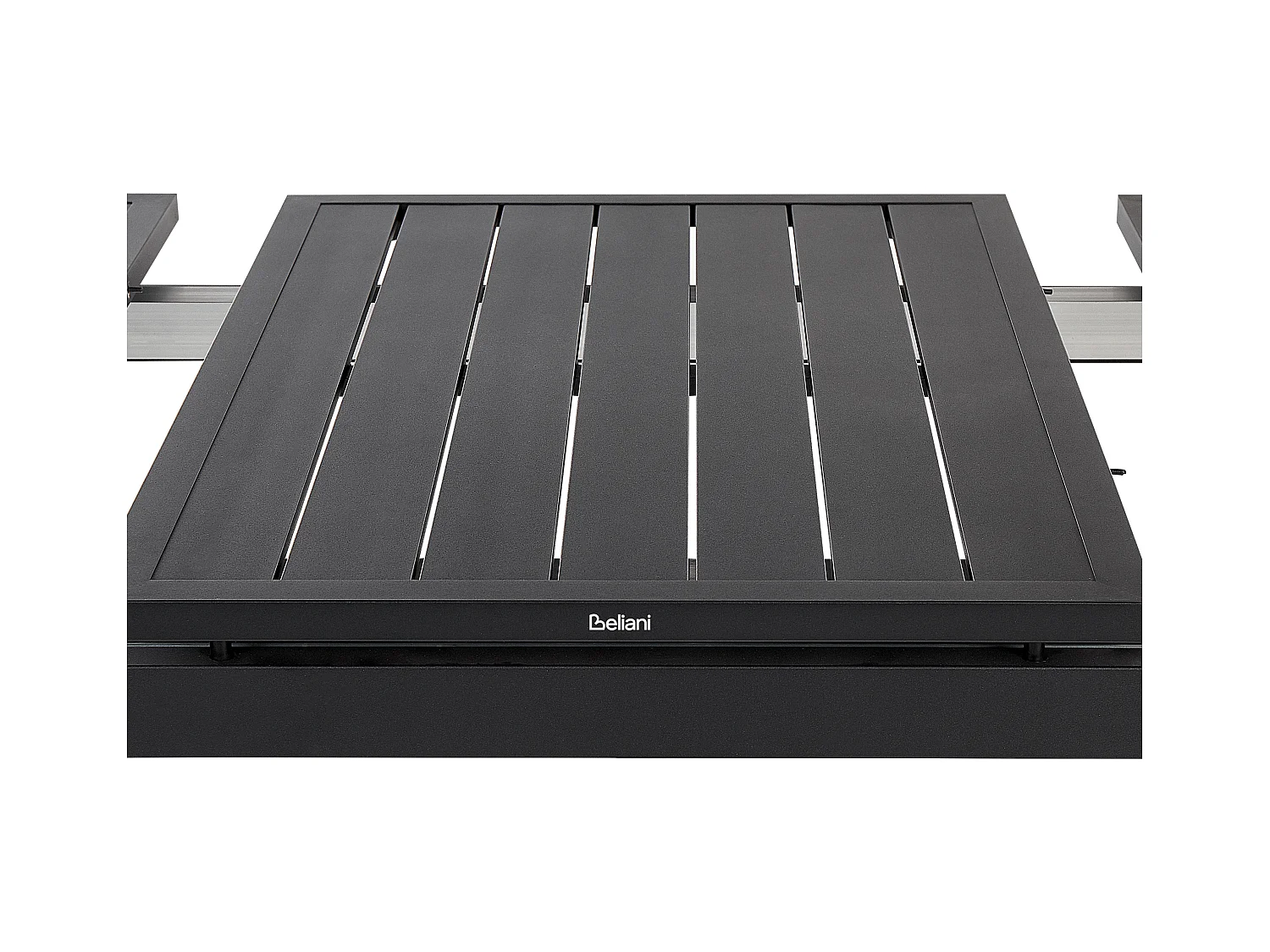 Gartenset Aluminium schwarz Tisch 180/240x90 cm mit 6 Stühlen Valcanetto/Busseto