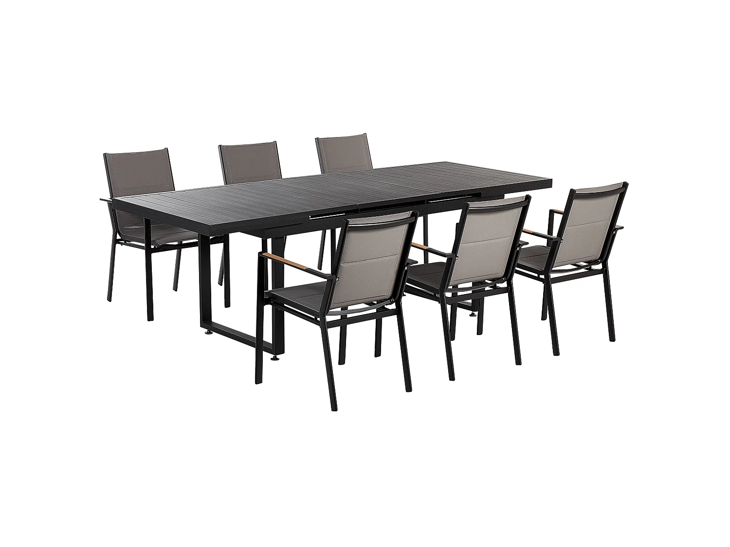Gartenmöbel Set 6-Sitzer VALCANETTO/BUSSETO Metall Schwarz