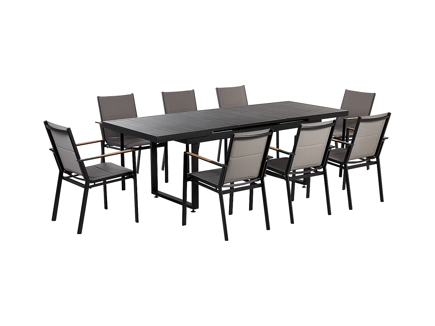 Set da pranzo da giardino 8 posti VALCANETTO/BUSSETO Metallo Nero