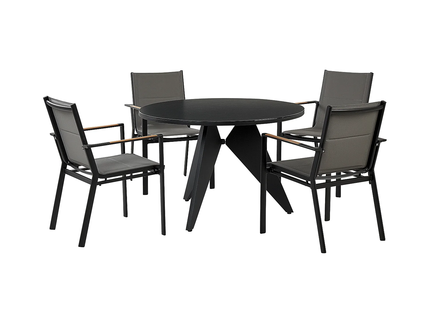 Salle à manger de jardin 4 places OLMETTO/BUSSETO Métal Noir