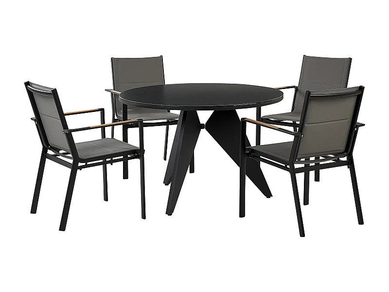 Tuinset 4-zitter OLMETTO/BUSSETO Metaal Zwart