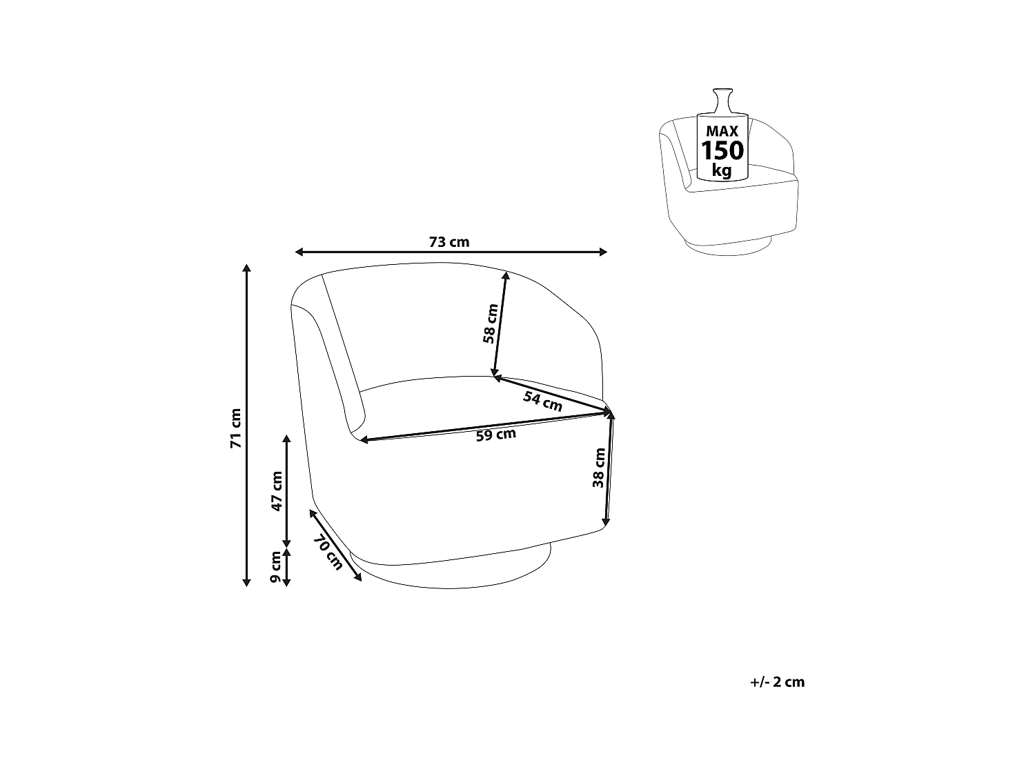 Fauteuil pivotant LAVIK Bouclé Blanc cassé