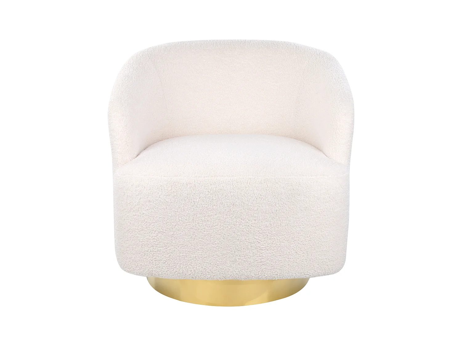 Fauteuil pivotant LAVIK Bouclé Blanc cassé