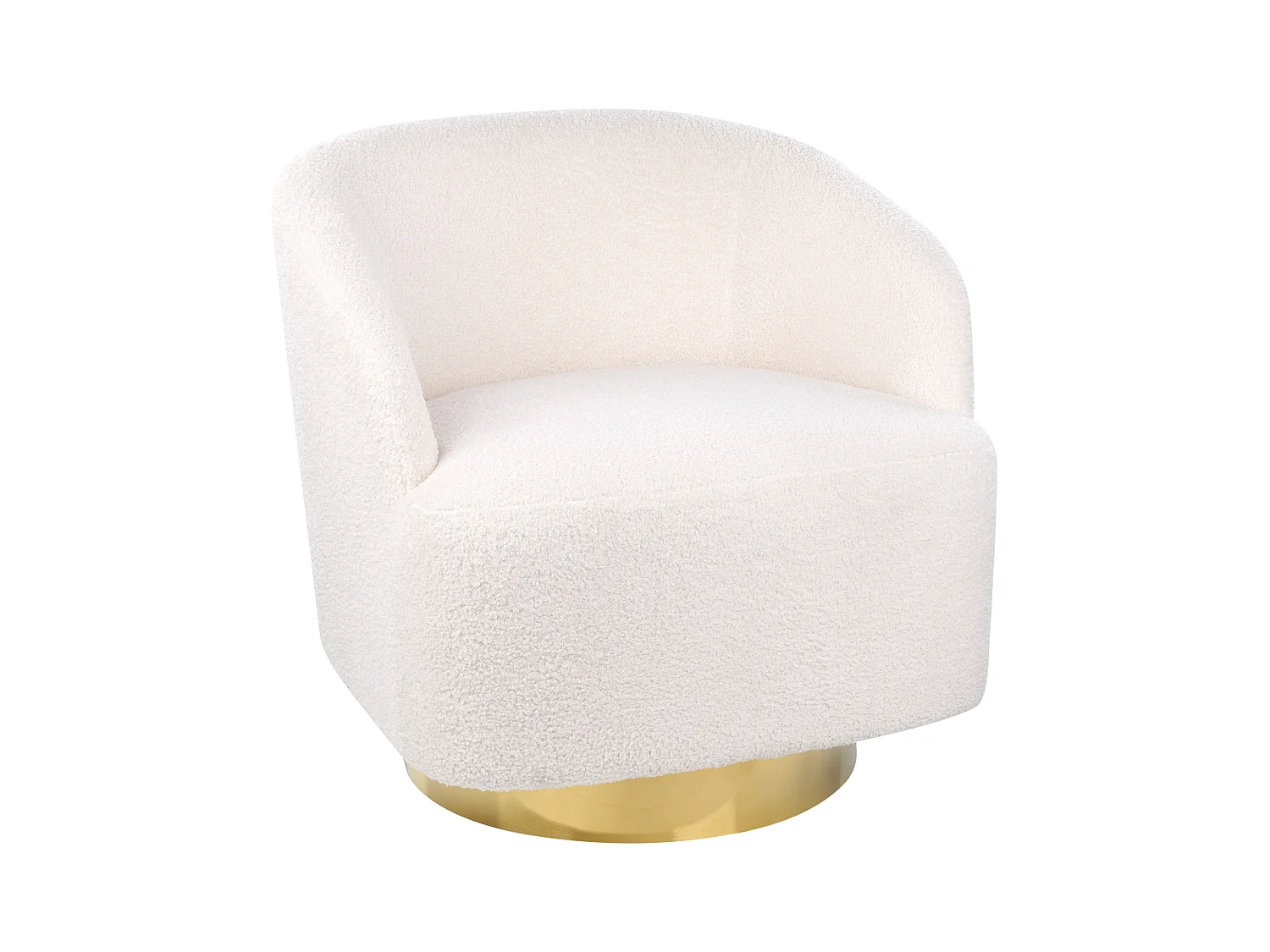 Fauteuil pivotant LAVIK Bouclé Blanc cassé
