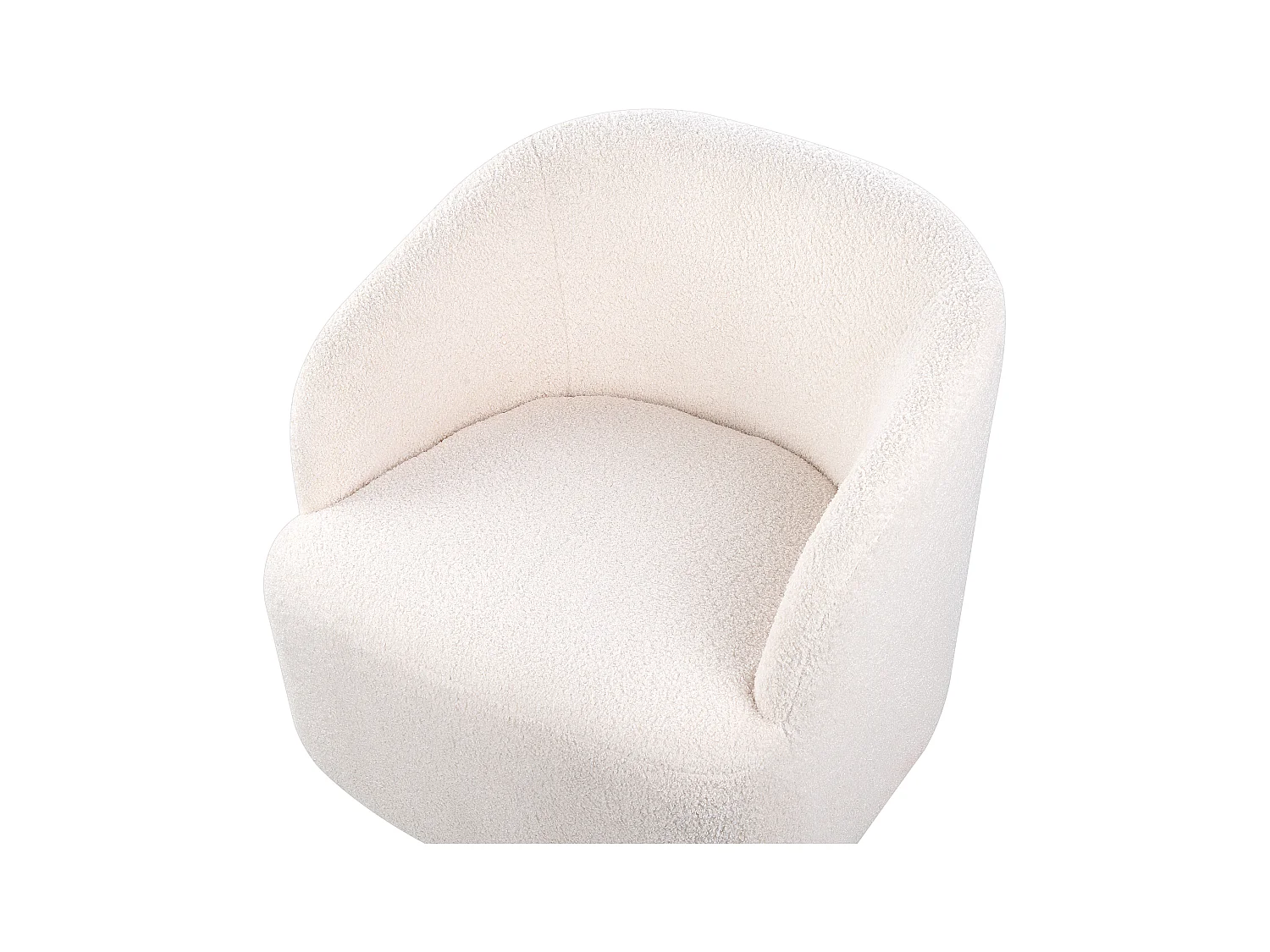 Fauteuil pivotant LAVIK Bouclé Blanc cassé