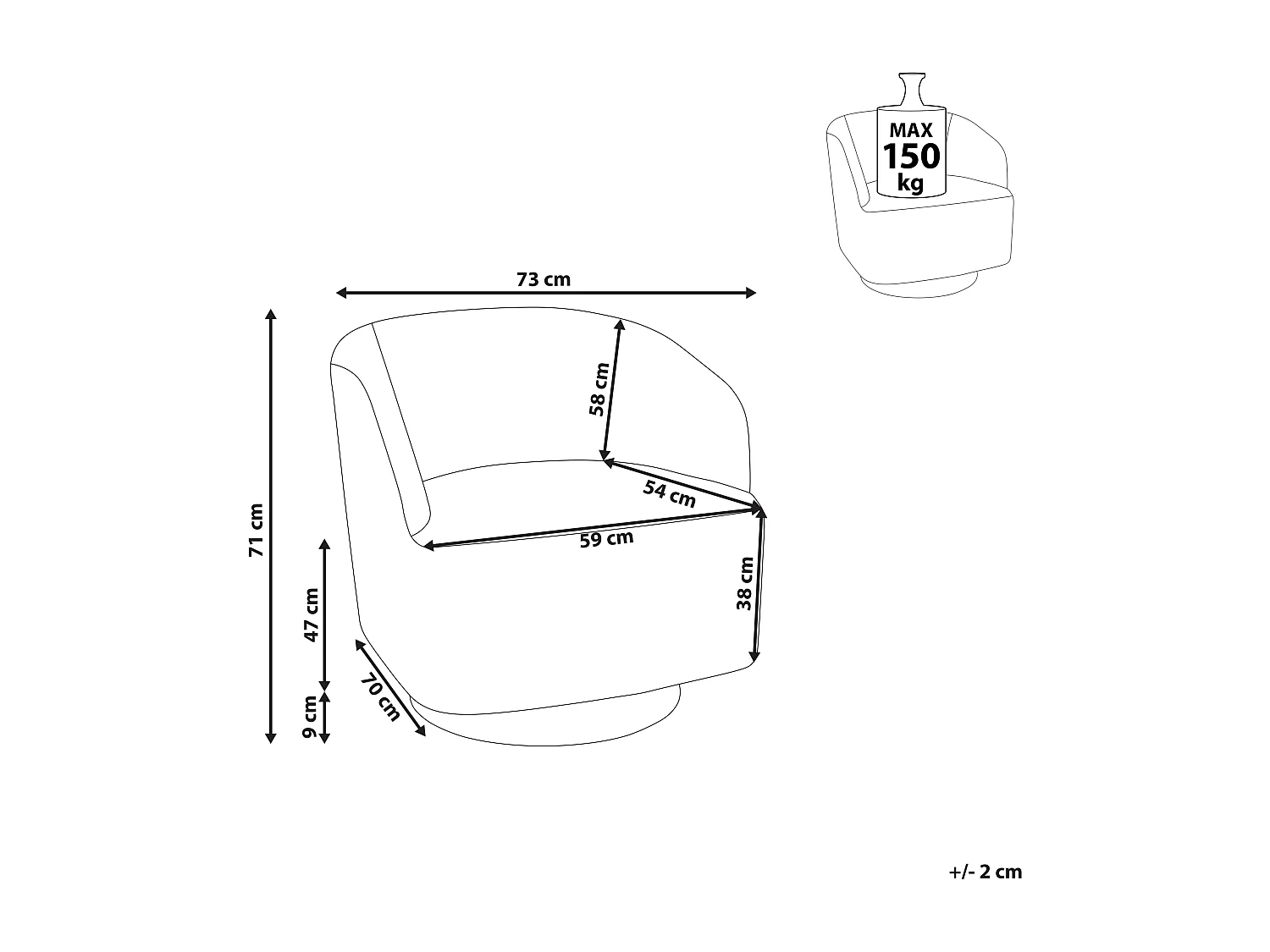Fauteuil pivotant LAVIK Bouclé Blanc cassé