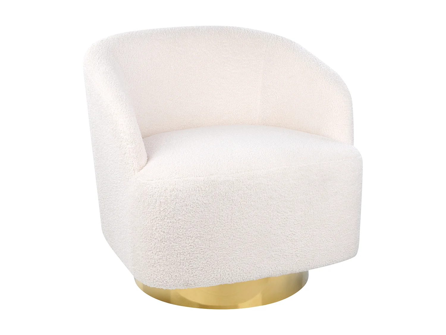 Fauteuil pivotant LAVIK Bouclé Blanc cassé