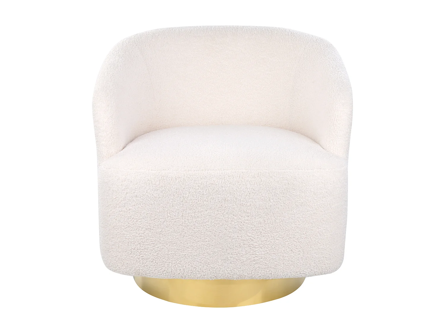 Poltrona girevole LAVIK Bouclé Bianco