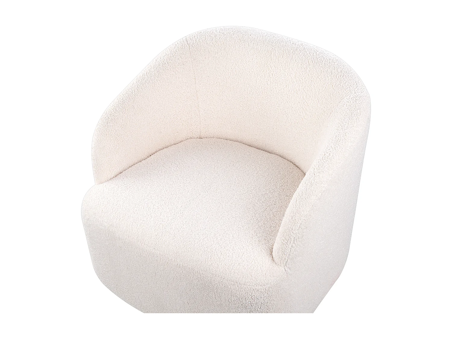 Poltrona girevole LAVIK Bouclé Bianco