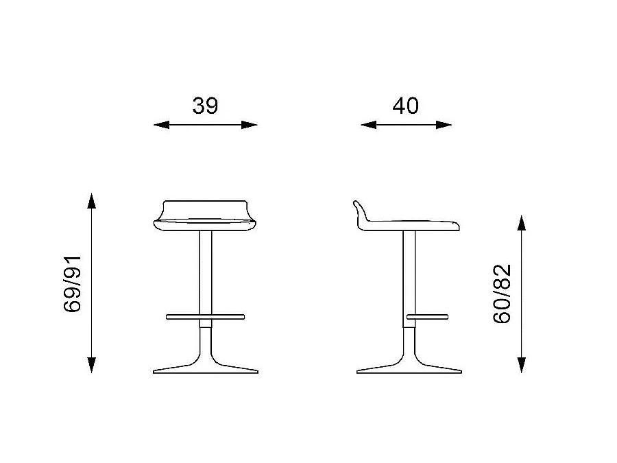 Chaise Moderne - Alan - Rouge, Gris