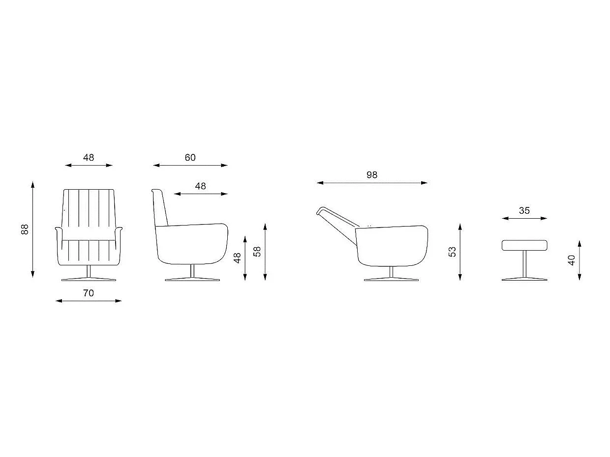 Fauteuil Moderne - Influencer 3 - Gris