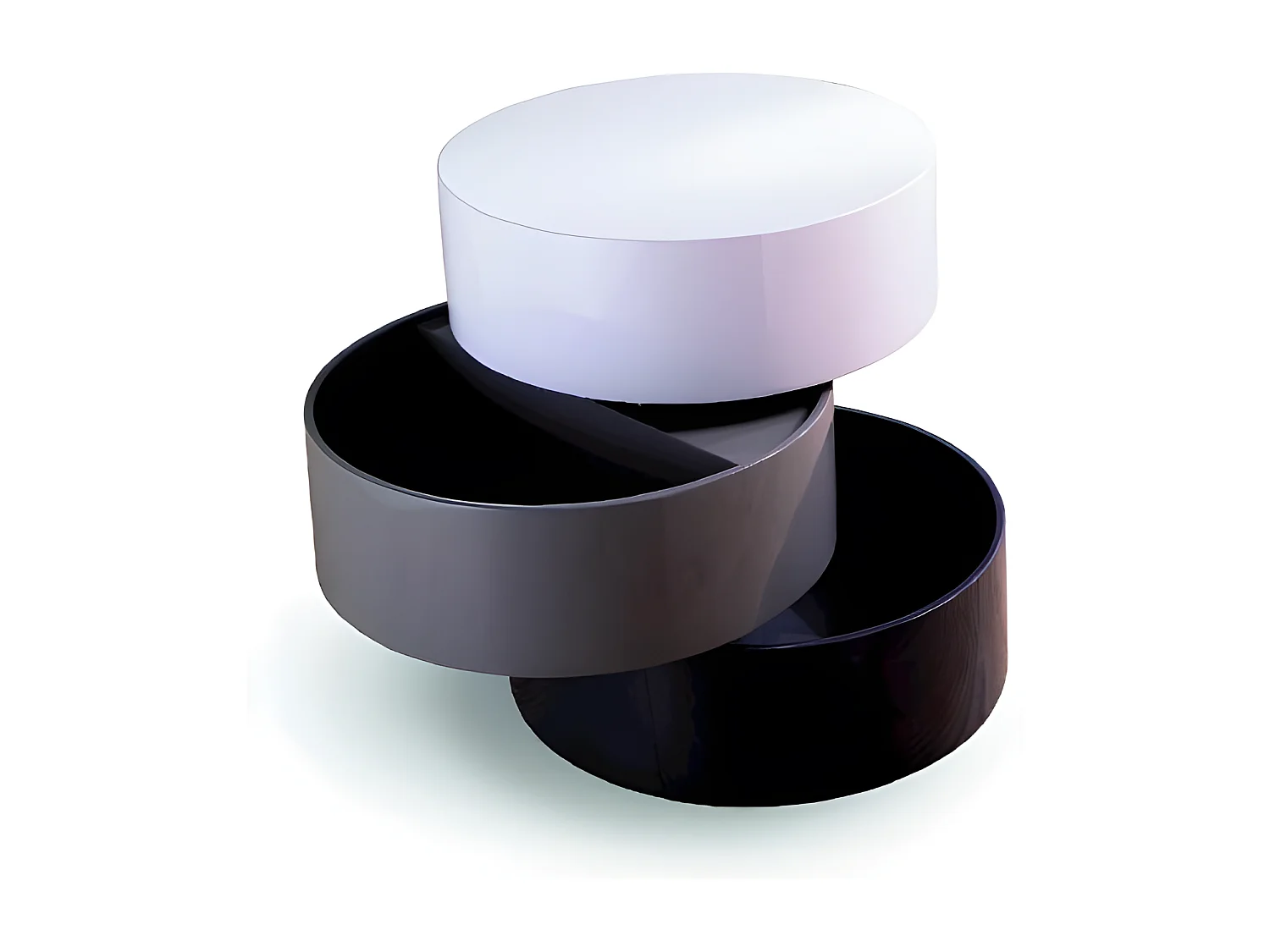 Table basse Moderne - Twist 2 - Blanc, Gris