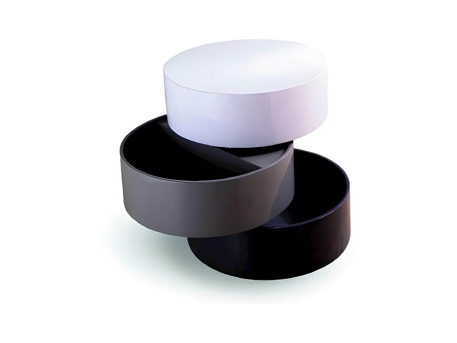 Table basse Moderne - Twist 2 - Blanc, Gris