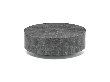 Rodada 1 - Mesa de centro (85 x 85 x 28h) em pedra fóssil cinza