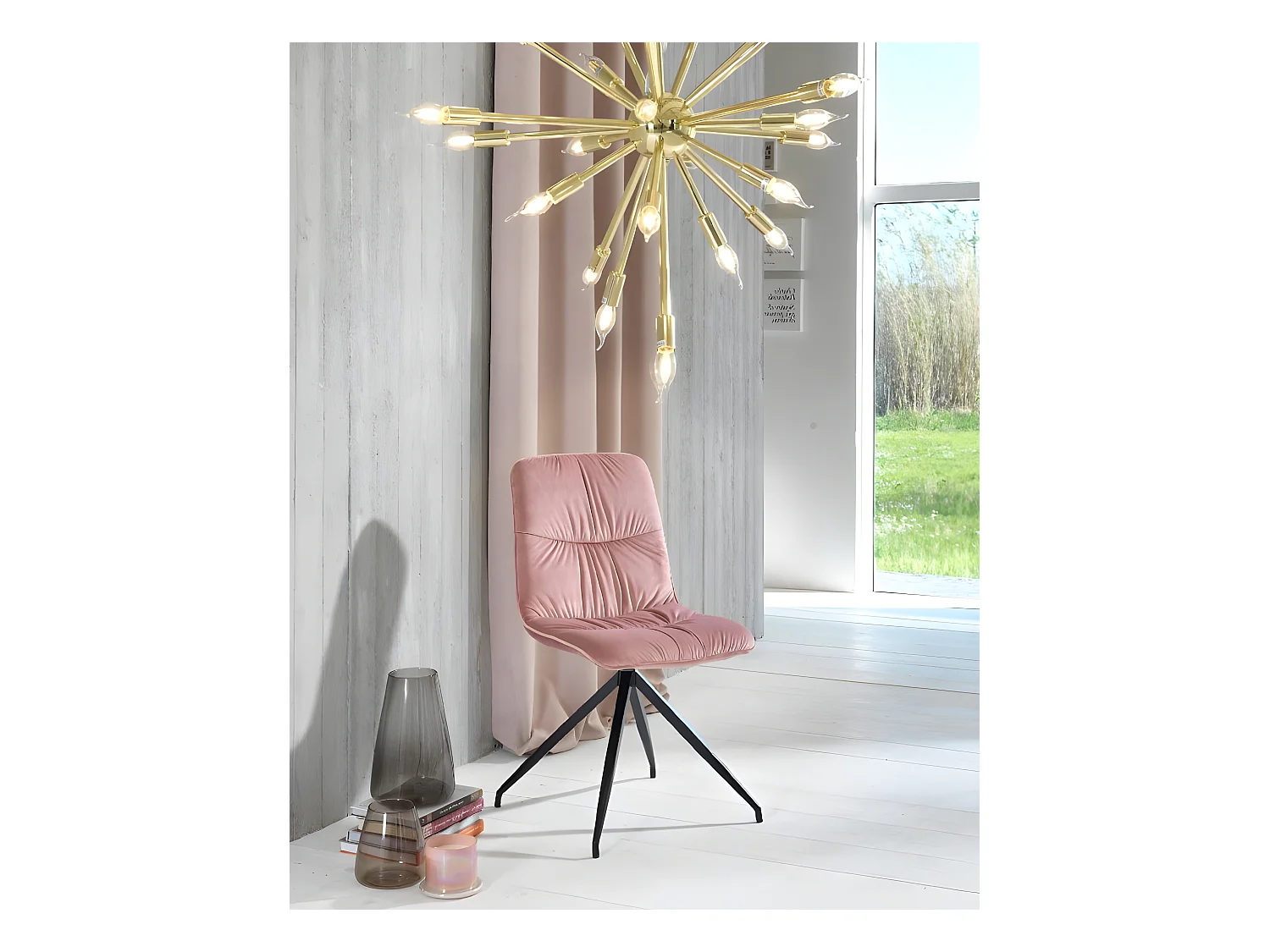 Lot de 2 chaises Alba - Rose, Noir