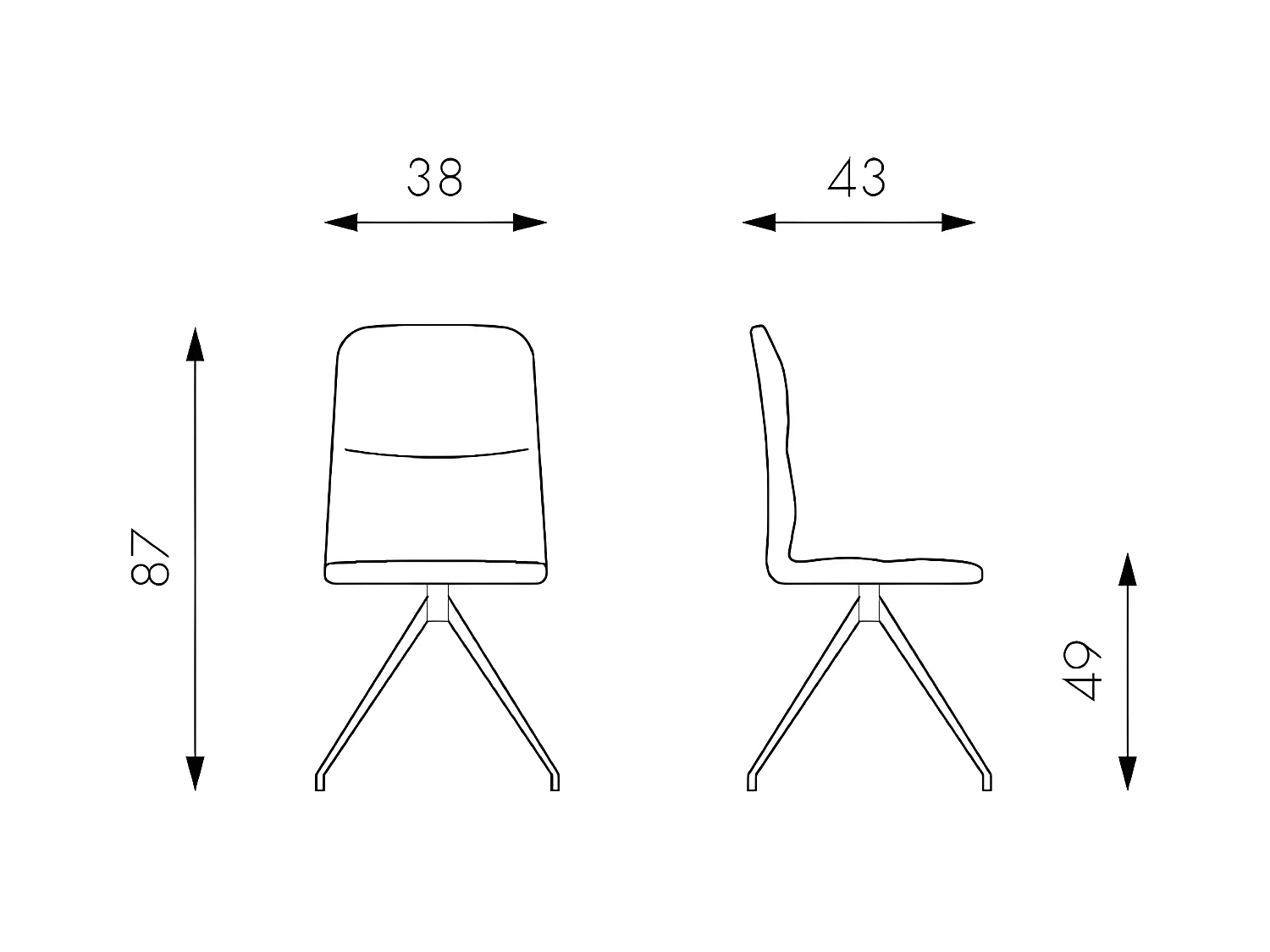 Lot de 2 chaises Alba - Rose, Noir