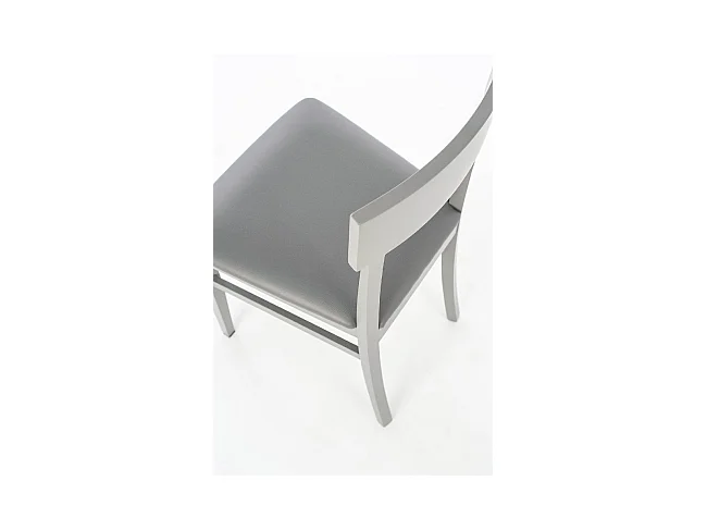 Stuhl aus dunkelgrau lackiertem Holz mit Sitz aus Kunstleder, 44x45xh. 82 cm 2 Stk