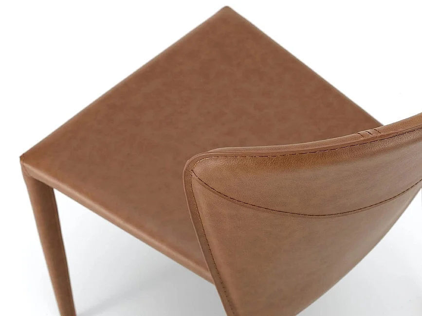 Break - Orangefarbener Kunstlederstuhl 4-tlg